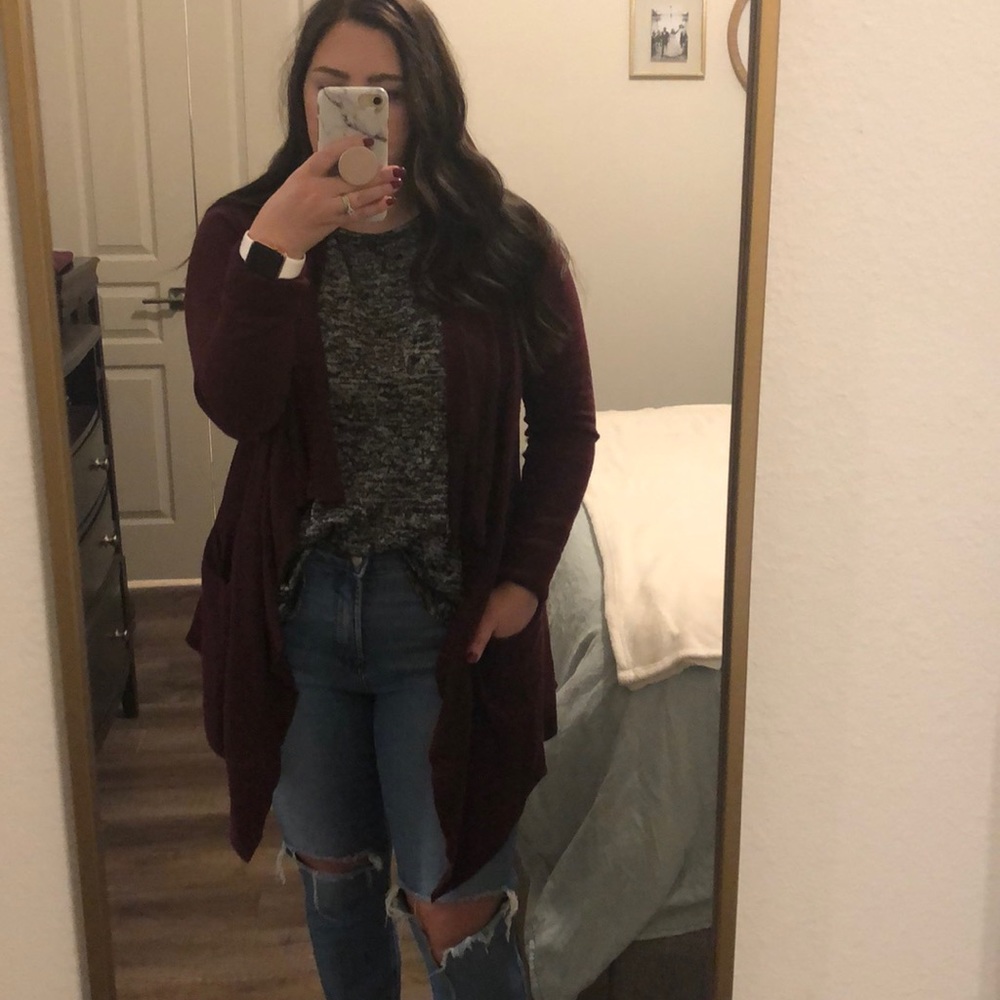 Maroon Cardigan